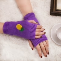 Ženska djevojka pletena ruka bez prsta drže tople zimske rukavice mekane tople mitten zimske pribor