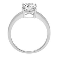 2. CT sjajan ovalni rez simulirani dijamant 14k bijeli zlatni solitaire prsten sz 3,75