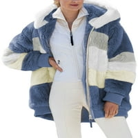 Eytino Željezgrajno jaknu od runa s kapuljačom Blok blok patchwork kardigan kaputi na gornjoj odjeći
