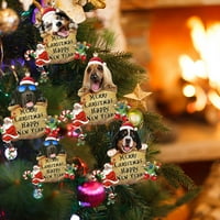 Hadančeo Božićno ukras za ukrašavanje Anti-Fade Dekorativni akrilni kućni dekor Viseći Xmas psa Privjesak štenaca za Božić