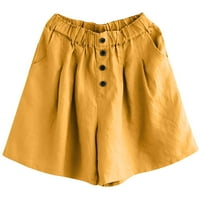 Tawop posteljine hlače za žene Ljeto Žene Capri hlače za ljetne hlače za žene Ležerne ljetne elastične