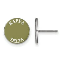 Čvrsta srebrna srebrna srebrna Kappa Delta Emamel Post Studs Minđuše