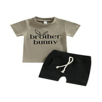 Uskršnji toddler dječaci Djevojke ljetne odjeće setovi kratki rukav zečji prskati majicu + kratke hlače