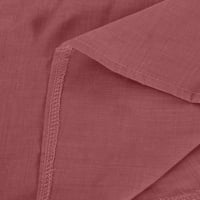 LydiaUnistar dugi vrhovi čišćenje ženskog V-izrez dugih rukava s dugim rukavima pamučne i posteljine tuničke majice Ljetne košulje bluzu ružičaste s