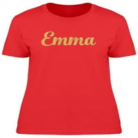 Emma u zlatnoj sjajskoj majici žene -Image by shutterstock, ženska velika