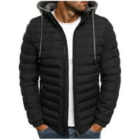 Zimski kaput Muška kapuljača pamučna jakna modna topla jesen zimska odjeća s dugim rukavima crna l