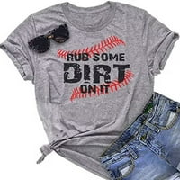 Trljajte neku prljavštinu na njemu grafički slatki bejzbol košulje Žensko pismo tiskane bejzbol košulje