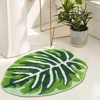 DYFZDHU TABLE MAT Novost zelena listova u obliku klizanja u kupaonici upijajući tepih za pranje