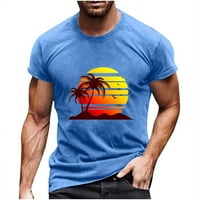 Muške pamučne posteljine Slim opušteni vrhovi popust Ljeto okruglo pulover pulover Tropical Beach Sun