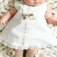 Dewadbow Toddler Novorođenčad Dječja dječja haljina Čipkaste luk Linijske zabavne haljine