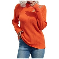 Hinvhai Plus džemper vrhovi na sezonskom čišćenju Ženski puloverski džemper s dugim rukavima naranži 6