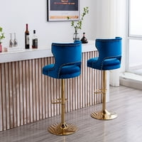 Guyou Swivel bar stolica od 2, moderni tapecirani velvet Podesivi pošiljke sa širokim hladnjakom sa