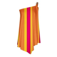 Ženska proljetna modna haljina za jedno rame Trendi ljetni batwing rukav bolovni blok print plaža sandress