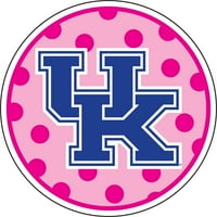 University of Kentucky Polka Dot UK Logo Naljepnica krug kruga [ružičasta - 4 ]