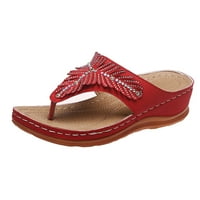 Kakina s sandale za žene, ljetne dame flip-flops kline cipele sandale Flip flops ženske cipele crvene,