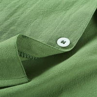 Groanlook Muškarci Ljetni košulja rever za vrat kratkih rukava bluza na plaži Comfy majica Army Green