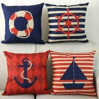 Set jastuka na samootnjičnoj sidri mornar jedrilice crvene mornarice Lifebuoske ploče za brod bacaju jastučnice poklopac jastuka Case Kućni dekor
