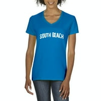 Arti - Ženska majica V-izrez kratki rukav - Južna plaža