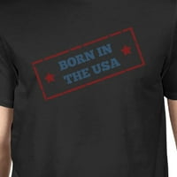 Rođena u američkoj košuljici američke zastave Muške crne grafičke majice