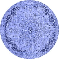 Ahgly Company u zatvorenom okrugle apstraktne plave moderne prostirke, 5 'kruga