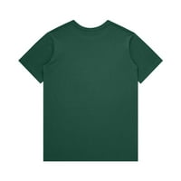 Smiješna majica za žene slovo Grafički print Crewneck Majica kratkih rukava Tee, tamno zelena, xxl,