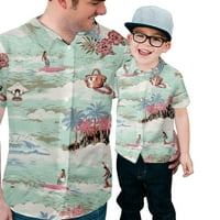 Havajska majica za muškarce Dugme Down kratki rukav Surf PrintcaSual Free Slab Ljetni ubod Redovni fit