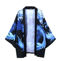 DTIDTPE CARDIGAN za muškarce, tiskane prevelike kardigan košulje košulje kimono bluza Muški vrhovi dugih