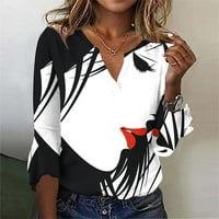 Yanhoo majice za rukav za žene tunike na vrhu nose sa majicama rukava za žene print tee casual labava