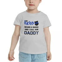 Moj heroj nosi značku koju ga zovem tata slatka majica malih majica za dečake