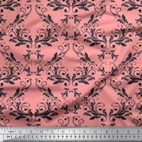 Soimoi narančasta pamučna proizvodna tkanina filigrana Damask Print šiva šibice tkanine