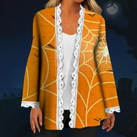 Strungten ženska modna casual print čipka sa dugim rukavima kardigan jakna