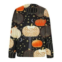 Hueook Dukseri za žene plus veličine modni Halloween Print Šareni pulover Ležerne prilike dugih rukava bluza