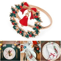 Cherryhome snjegović prsten za cjevani salvetni prsten za snjegović Santa Claus Tree Reindeer Dekoracija