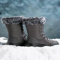 Kesitin Dame Comfort čipke Up Srednji teletski čizme za čizme otporne na zimske cipele prozračne sive