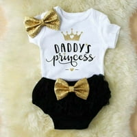 Sprifallbaby novorođene dječje djevojke odjeću tata's princess rhoper + čipka tutu kratke hlače + dodatna