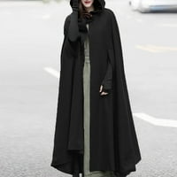 Labakihah zimski kaputi za žene Ženski kaput Otvoreni prednji kardigan jaknu kaput ogrtač pončo plus crna