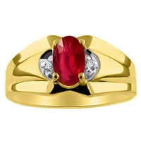 Mens Diamond i citrinski prsten 14k žuti ili 14k bijelo zlato