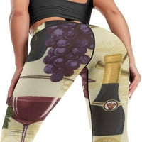 Boca za vino i grožđe Ženske joge hlače High struk Trčevi temminijski tajica Sportske pantalone