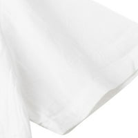 Cindysus muns majica rever izrez majice kratki rukav vrhovi ljetna majica labava bluza bijela 3xl