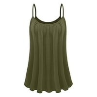 Finelylove casual maxi haljina skakača žena a-line običan puni bez rukava zeleni xxl