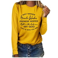 Dugi pulover O-izrez za bluzu dukserice Žene Top rukava za ispis majice Ženska bluza