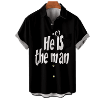 Valentinovo Par ljetni muški havajski dječaci Košulje Djeca Vintage 3D Ispiši labave majice Muške plaže Majica Modna odjeća, E-7XL