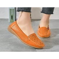 Eloshman Loafers za žene kliznu na casual cipele Lagani komforni stanovi narančasti 5