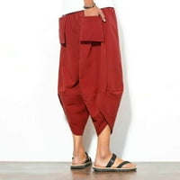 Farfi Plus Veličine Muškarci Solid Color Capri pantalone Navlaka za prevelike samurajske pantalone