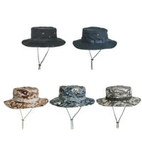 Chicmine Benny Hat Unise Flat-Top Fasten String Camuflage Print Ribar Hat Head Headwear