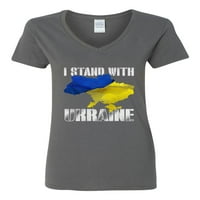 -Eck dame koje stanem sa ukrajinom ukrajinske zemlje Map Logo Pride DT majica Tee