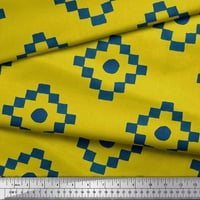 Soimoi Yellow Pamuk poplin tkanina Dijamantna geometrijska tkanina za ispis pored dvorišta