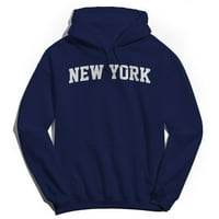New York V grafički sport sivi muški pamučni pulover Hoodie