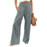 Ballsfhk ženska modna labava casual čvrsta šljokica širokih pantalona na širokim strukom