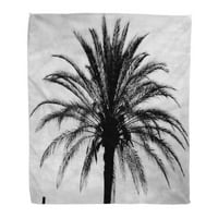 Bacajte pokrivač toplog ugodnog ispisa Flannel crna palma bijela apstraktna plaža grana udobna mekana